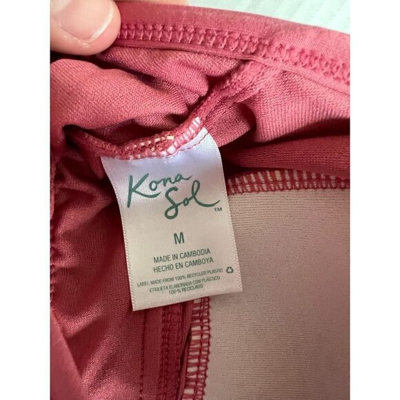 Kona Sol size Medium mauvewood modern 1 piece swim - Picture 8 of 8